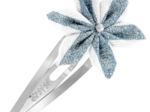 Barrette clic-clac fleur étoile rayé bleu blanc