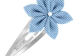 Barrette clic-clac fleur étoile oxford ciel