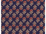 Tissu coton au mètre ex2639 indienne géofleur marine
