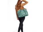 Sac cabas taille moyenne plissé panthère jade
