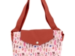 Grand sac cabas en tissu herbier rose