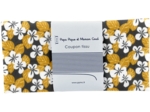 Coupon tissu 50 cm fleurs moutarde ex1055