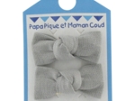 Barrettes clic-clac petits noeuds gris