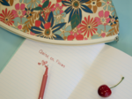 Trousse scolaire cerise en fleur