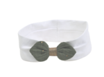 Bandeau jersey bébé noeud gaze pois or vert amande