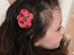 Petite Barrette Pétales de Fleur vichy coccinelle