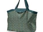 Grand sac cabas en tissu eventail or vert