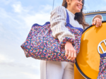 Sac cabas moyen hippie fleurie