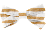 Barrette ruban rayé or blanc