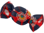 Petite barrette mini bonbon feuillage vermillon