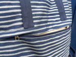 Sac à dos pliable Gaby rayé argent marine