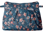 Mini pochette plissée fleuri nude ardoise