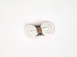Barrette Noeud Anti-Glisse  blanc pailleté