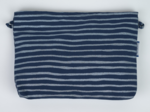 Pochette tissu rayé argent marine