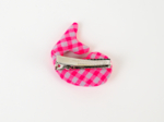 Barrette Baleine vichy rose fluo