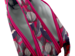 Trousse double compartiment pavot  fuchsia