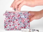 Mini pochette plissée rose grenadine