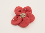 Petite Barrette Pétales de Fleur gaze pois or marsala