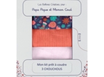 Kit prêt à coudre 3 Chouchous huppette fleurie
