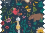 Coupon tissu 1 m animaux exotiques fond marine ex1093