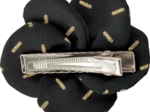 Petite Barrette Pétales de Fleur  paille dorée noir