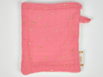 Mini-Gant Démaquillant gaze pois or rose sorbet