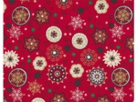 Tissu coton au mètre ex2654 noel mandala or rouge