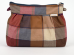 Pochette plissée tartan lurex rubis