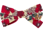Barrette noeud ruban coquelicot