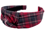 Serre-tête Large Croisé tartan rouge
