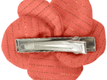 Petite Barrette Pétales de Fleur gaze lurex corail