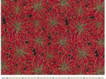 Coupon tissu 50 cm poinsettia doré ex1106