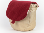 Rabat petite besace velours côtelé large grenat