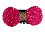 Barrette Noeud Anti-Glisse fuchsia pailleté