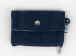 Mini pochette porte-monnaie velours côtelé large marine