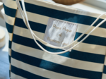 Sac transat rayé bleu