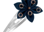 Barrette clic-clac fleur étoile bulle bronze marine