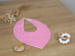 Bavoir bandana vichy rose fluo
