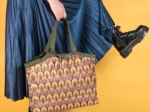Sac cabas taille moyenne plissé ikat ocre