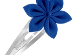 Barrette clic-clac fleur étoile bleu navy
