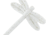 Barrette libellule  blanc pailleté
