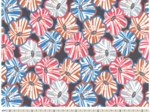 Tissu enduit  au mètre anémones rayées