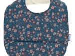 Bavoir tissu plastifié fleuri nude ardoise