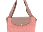 Grand sac cabas en tissu triangle or poudré