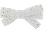 Barrette ruban  blanc pailleté