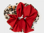 Grand chouchou bicolore leopard - rouge