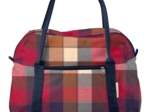 Sac bowling tartan lurex rubis