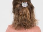 Barrette miaou pastel fleuri