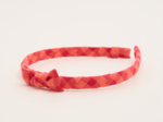 Serre-tête fin vichy rouge corail