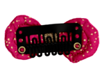 Barrette Noeud Anti-Glisse fuchsia pailleté